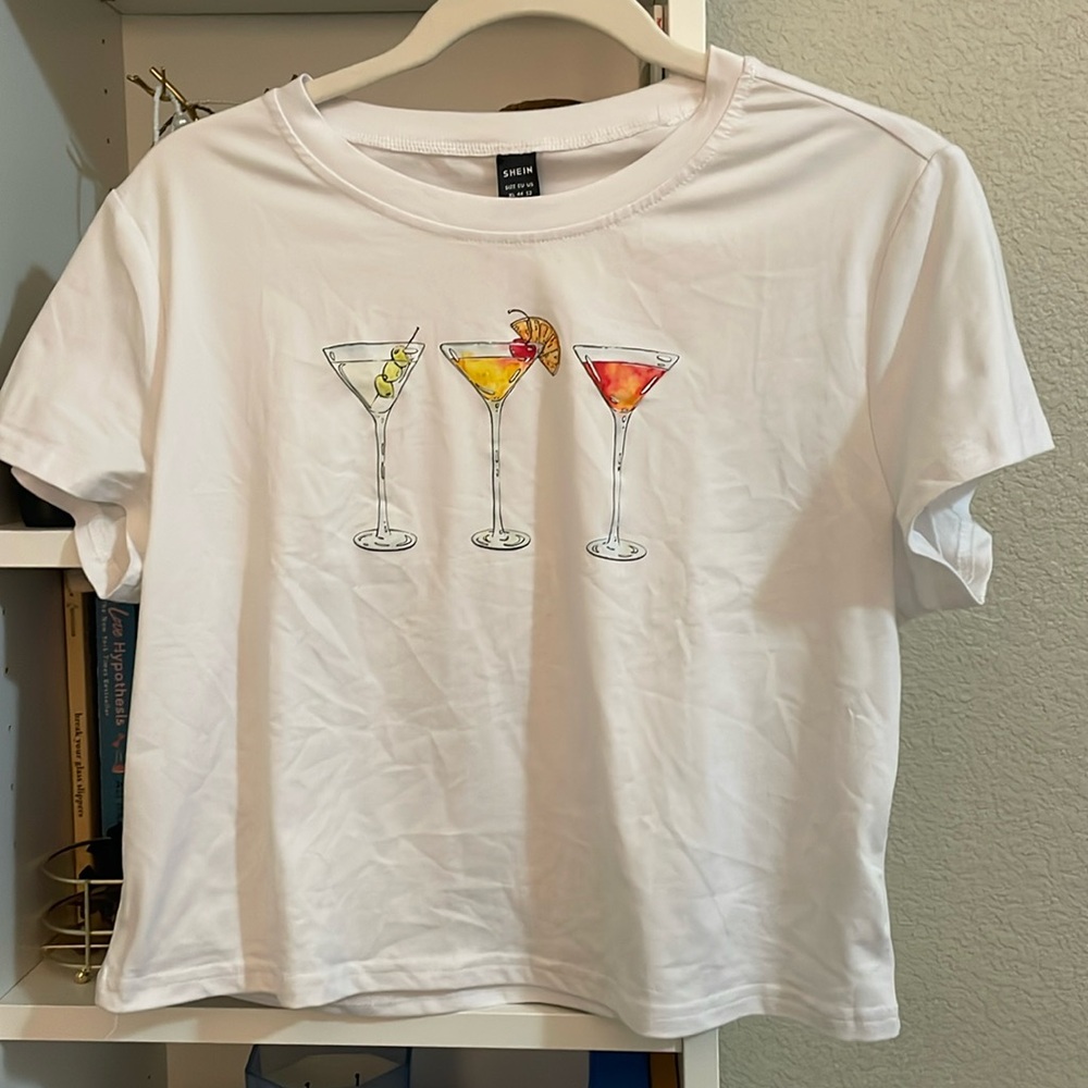 SHEIN Cocktail Martini Crop Top